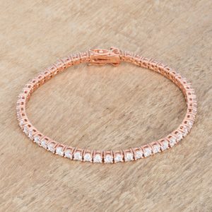 5.75ct Rose Goldtone Cubic Zirconia Tennis Bracelet - Image 3