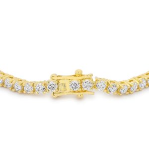 Goldtone Finish Victorian Cubic Zirconia Tennis 8 Inch Bracelet - Image 2