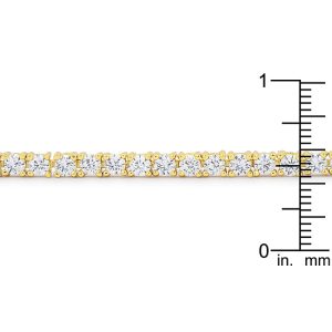 Goldtone Finish Victorian Cubic Zirconia Tennis 8 Inch Bracelet - Image 3