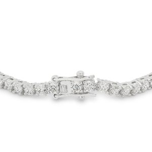 Silvertone Finish Victorian Cubic Zirconia Tennis 7 Inch Bracelet - Image 2