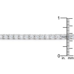Silvertone Finish Victorian Cubic Zirconia Tennis 7 Inch Bracelet - Image 3
