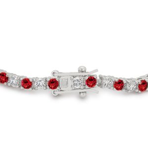 Ruby Red Cubic Zirconia Tennis Bracelet - Image 2