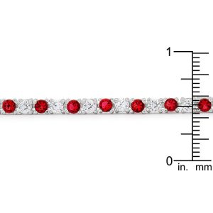 Ruby Red Cubic Zirconia Tennis Bracelet - Image 3