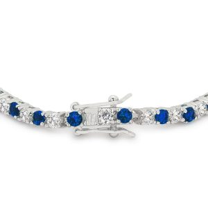 Sapphire Blue Cubic Zirconia Tennis Bracelet - Image 2