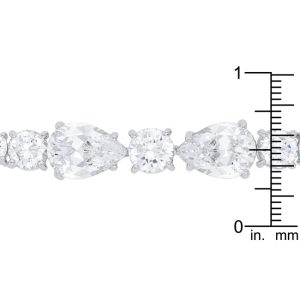 Elegant Pear and Round Cubic Zirconia Tennis Bracelet - Image 3