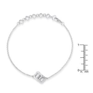 .1 Ct Rhodium Bracelet with Interlocking Floral Links - Image 2
