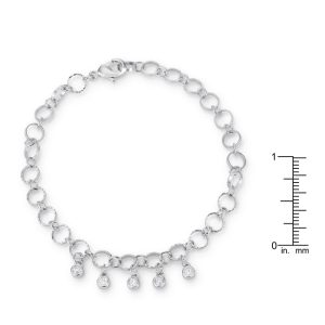 .55 Ct Stunning 8" Rhodium Bracelet with CZ Charms - Image 2