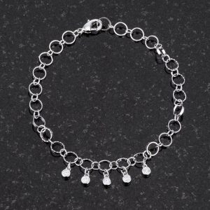 .55 Ct Stunning 8" Rhodium Bracelet with CZ Charms - Image 3