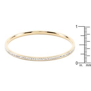 Simple Goldtone Finish Crystal Bangle - Image 2