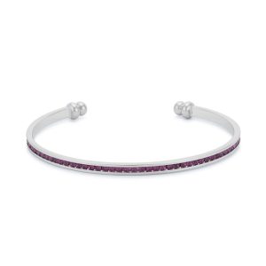Channel-Set Amethyst Purple Cubic Zirconia Cuff