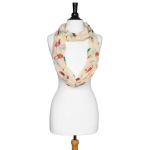 White Shauna Toucan Infinity Scarf - Image 3