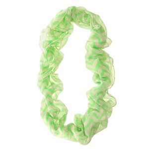 Zig Zag Neon Green Infinity Scarf - Image 2