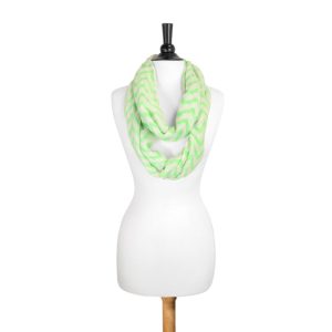 Zig Zag Neon Green Infinity Scarf - Image 3