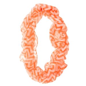 Zig Zag Neon Orange Infinity Scarf - Image 2