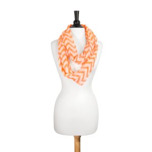 Zig Zag Neon Orange Infinity Scarf - Image 3