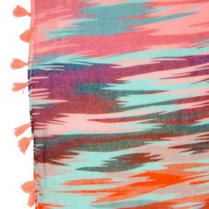 Shira Pink Zebra Infinity Scarf With Tassle Fringe - Image 3
