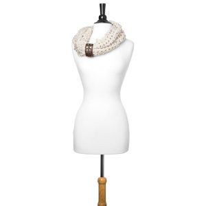 Off White Sonia Crochet Cowl Scarf - Image 2