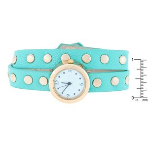 Mint Round Studded Wrap Watch - Image 3