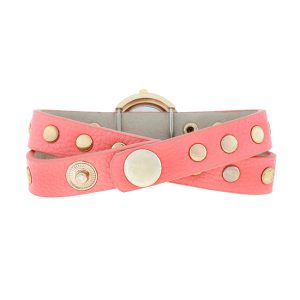 Pink Round Studded Wrap Watch - Image 2