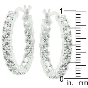Sterling Silver Eternity Hoop Earrings - Image 3