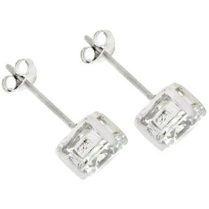 7mm Round Cut Stud Earrings - Image 2