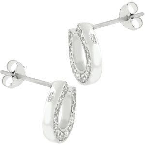 Horseshoe Stud Earrings - Image 2