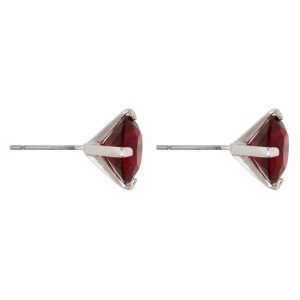 Ruby Cubic Zirconia Studded Earrings - Image 2