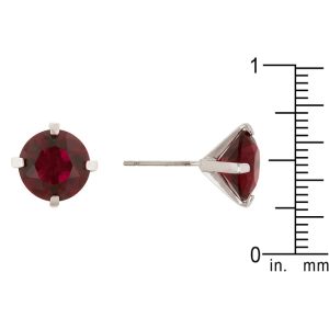 Ruby Cubic Zirconia Studded Earrings - Image 3