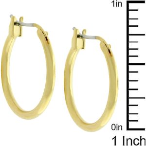 Small Golden Hoop Earrings - Image 3