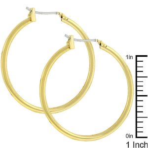 Golden Hoop Earrings - Image 3