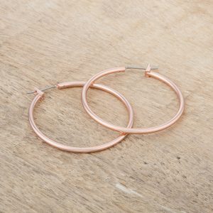 Elegant Rosegold Hoop Earrings - Image 3