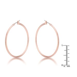 45mm Rose Gold Plated Hoop Earrings - Image 2