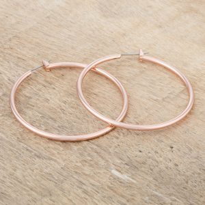 45mm Rose Gold Plated Hoop Earrings - Image 3