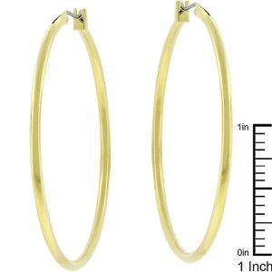 Large Golden Hoop Earrings - Image 3