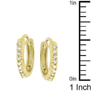 Classic Petite Hoop Earrings Goldtone Finish - Image 3