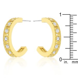 Roma Goldtone Finish Hoop Earrings - Image 2