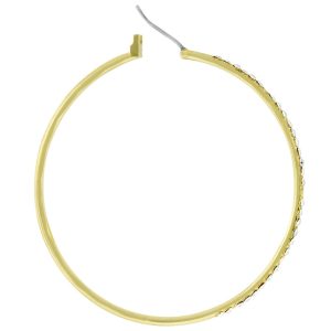 2 Inch Goldtone Crystal Hoop Earrings - Image 2