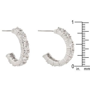 Trillion Cut Cubic Zirconia Hoop Earrings - Image 3
