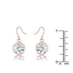 5.5 Ct Rose Gold CZ Drop Earrings - Image 2