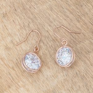 5.5 Ct Rose Gold CZ Drop Earrings - Image 3