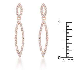 Sara 1.2ct CZ Rose Gold Delicate Double Teardrop Drop Earrings - Image 3