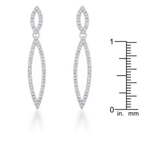 Sara 1.2ct CZ Rhodium Delicate Double Teardrop Drop Earrings - Image 3