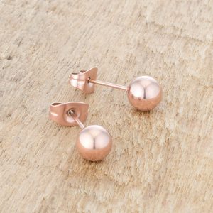 Tanya Rose Gold Sphere Stud Earrings - Image 3