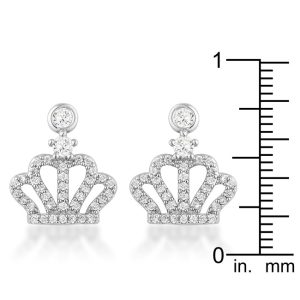 0.5 Ct Rhodium Crown CZ Earrings - Image 2