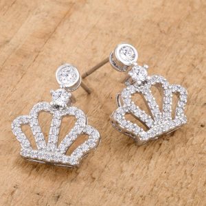 0.5 Ct Rhodium Crown CZ Earrings - Image 3