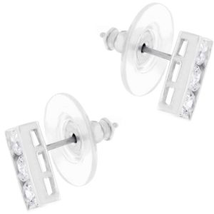 Cubic Zirconia Slate Stud Earrings - Image 2