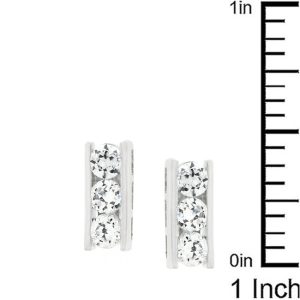 Cubic Zirconia Slate Stud Earrings - Image 3