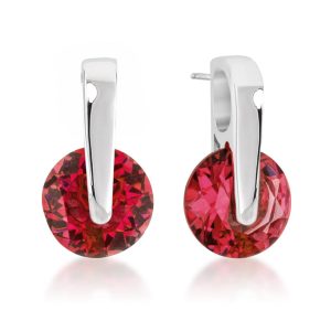 Red CZ Elegance Earrings - Image 2