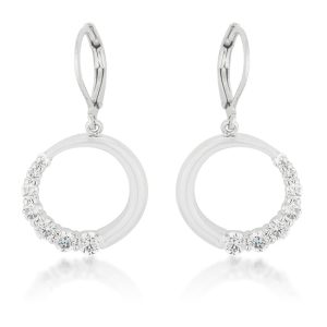 Graduated Cubic Zirconia Circle Earrings - Image 2