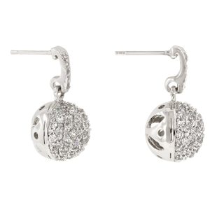 CZ Ball Dangle Earrings - Image 2